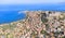 Greece Lesbos island Molivos village - Mithymna aerial drone view