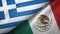 Greece and Mexico two flags textile cloth, fabric texture