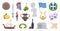 Greece objects. Traditional ancient old greek landmarks and symbols authentic flag wine ship olive pictures exact vector