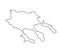 Greece Peninsula Chalkidiki vector map line contour
