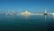 Greece, Rhodes. Wild olive plantations against the backdrop of a lake. Olive