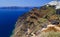 Greece, Santorini. Amazing view from famous sunset point on island in Aegean sea - Santorini over Oia - Ia village at the slope of