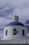 Greece, Santorini, Oia, Church of Panagia Akathistos Hymn, roof with the Greek flag