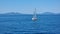 greece ship sailboat blue sea between igoumenitsa and corfu