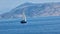 greece ship sailboat blue sea between igoumenitsa and corfu