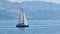 greece ship sailboat blue sea between igoumenitsa and corfu