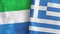 Greece and Sierra Leone two flags textile cloth 3D rendering