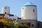 Greece, Sifnos island, old traditional windmills