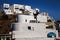 Greece, Sifnos island, view of traditional cubic houses built on a cliff in Kastro village