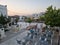 greece skiros or skyros island center chora city pavements arcs central square in summer