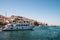 Greece, Skopelos island, May23,2019: boat on the bay of Skopelos island
