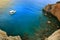 Greece summer view of turquoise sea and boat