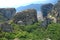 Greece, Trikala city, Meteora, Christian monasteries built on large rocks.