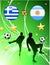 Greece versus Argentina on Abstract Green Stars Background