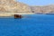 Greece. A view of the old sunken pirate ship. Island of Gramvous