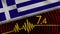 Greece Wavy Fabric Flag, 7.4 Earthquake, Breaking News, Disaster Concept