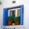 Greece, window and flower pots