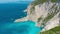 Greece. Zakynthos island. Coast of the Ionian Sea. Drone. Aerial view