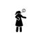 Greed, money, thinking, woman icon. Element of negative character traits icon. Premium quality graphic design icon. Signs and