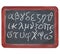 Greek alphabet on blackboard