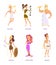 Greek ancient gods. Set of cartoon characters male and female