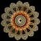 Greek ancient round 3d mandala pattern. Ornate gold abstract flower. Ornamental geometric background. Decorative floral