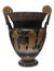 Greek antique amphora in black and brown colors