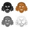 Greek antique mask icon in cartoon style isolated on white background. Greece symbol stock vector illustration.