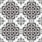 Greek black and white seamless pattern. Abstract floral Damask background. Vintage Baroque Victorian style patterns