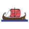 Greek boat Odyssey argonauts for Greece travel destination famous tourist vector icon