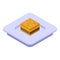 Greek cake icon, isometric style