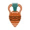 Greek ceramic amphora. Old historical vessel. Classic crockery of Ancient Greece