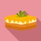 Greek cheesecake icon, flat style