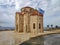 Greek christian church Agios Georgios and greek flag