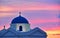 Greek church at sunset