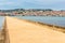 Greek City Port Argostoli with road on bridge