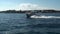 Greek coast guard boat sailing in the Gulf of Rhodes