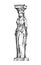 Greek column statue in Greece. Woman in antique old style. Hand drawn engraved vintage sketch for poster, banner or web