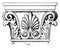 Greek-Corinthian Pilaster Capital, supports,  vintage engraving