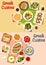 Greek cuisine lunch menu icon set for food design