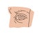 Greek Davids eye drawn in modern style. Stone sculpture fragment of Ancient Greece. Antique classic plaster statue of