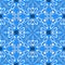 Greek decorative floral seamless pattern. Blue vector abstract