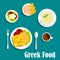 Greek dishes of mediterranean cuisine