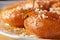 Greek donut with syrup and honey loukoumades