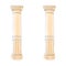 Greek doodle column Doric Ionic Corinthian columns. Vector illustration. Classical architecture