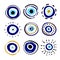 Greek evil eye vector symbol of protection. Amulet icon. Turkish Nazar Boncugu amulet illustration. Believed that it protects