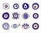 Greek evil eye vector symbol of protection. Amulet icon. Turkish Nazar Boncugu amulet illustration. Believed that it protects