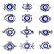 Greek evil eye vector symbol of protection. Amulet icon. Turkish Nazar Boncugu amulet illustration. Believed that it protects