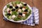 Greek farmers salad with gigantic black olives, sheeps cheese