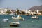 Greek fishing boat sandy beach Pollonia Milos